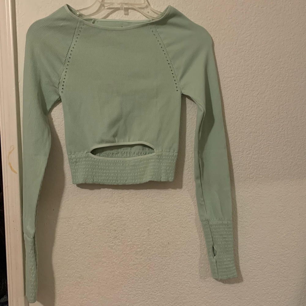 Free People Movement Cut It Out Long Sleeves Mint Sz:M/L